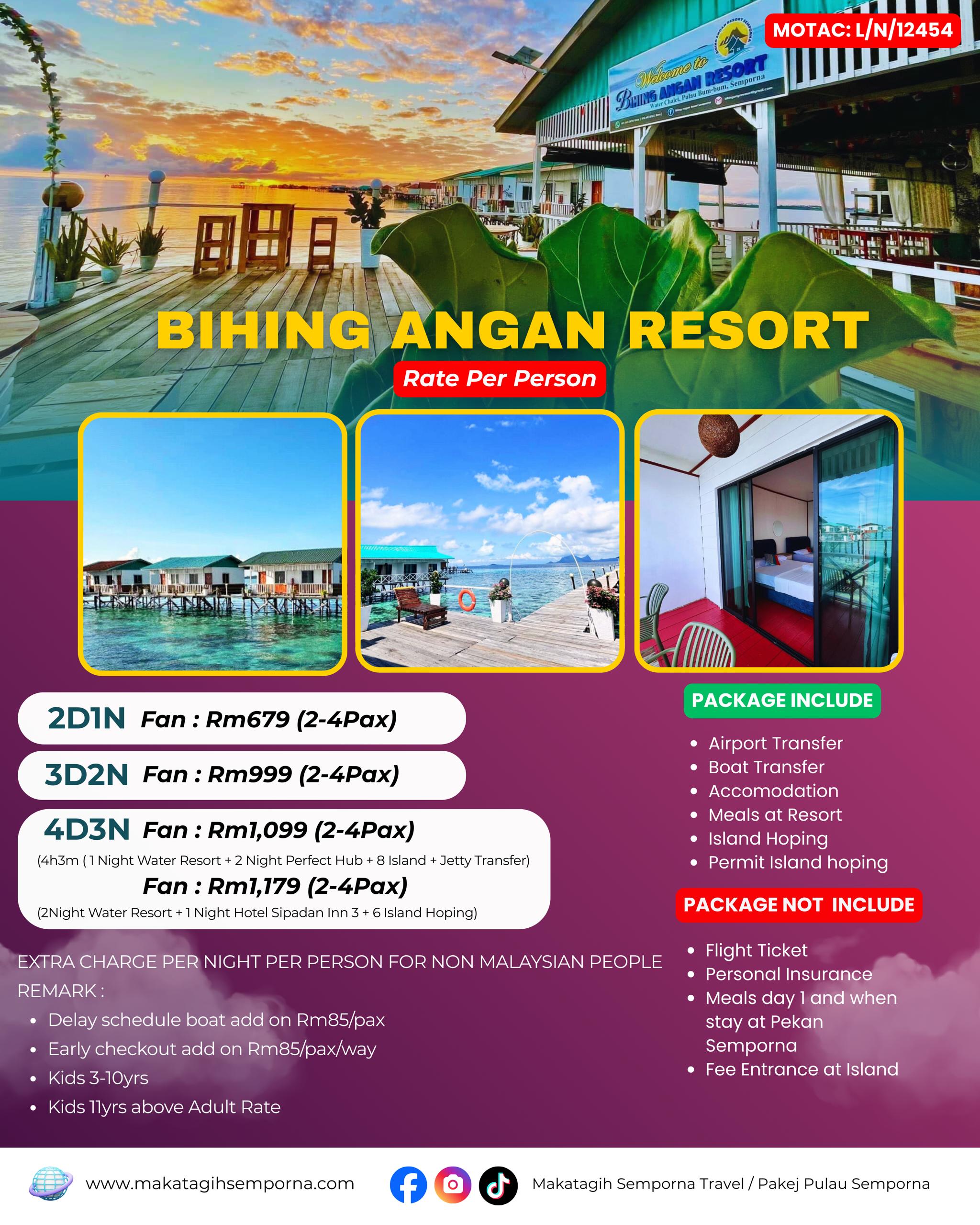 Package economy semporna 2026 bihing angan resort