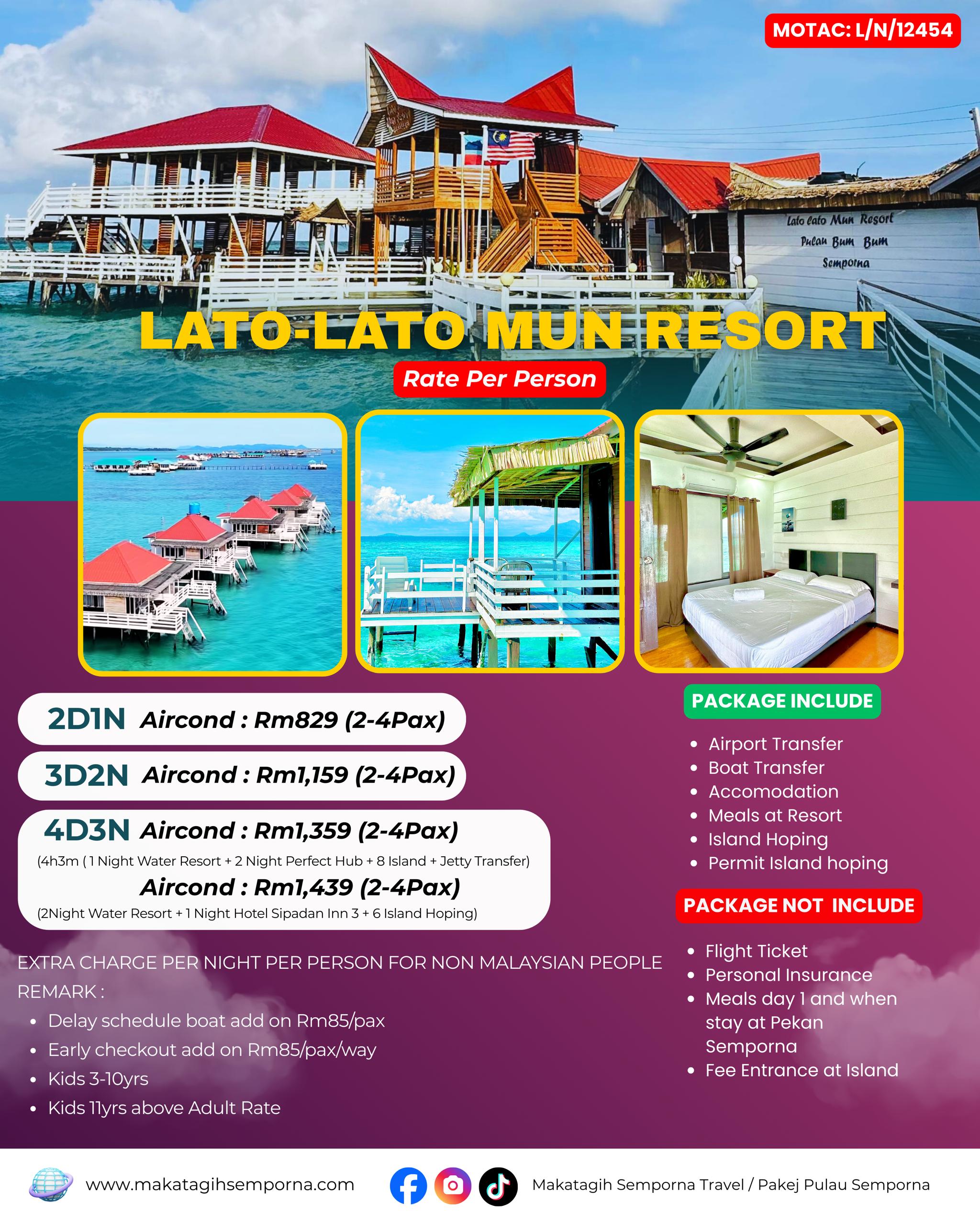 Package economy semporna 2026 lato lato mun resort