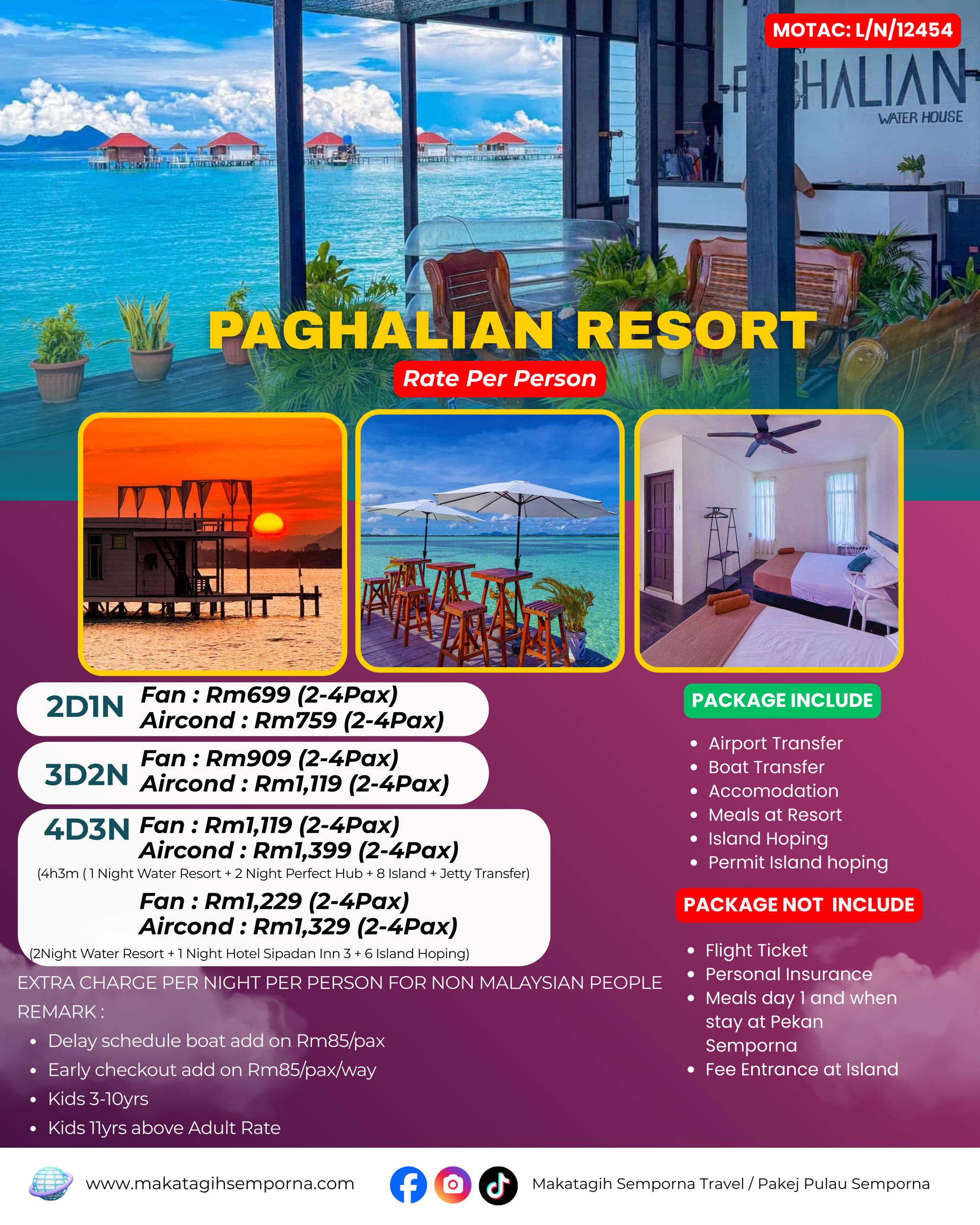Package economy semporna 2026 paghalian resort