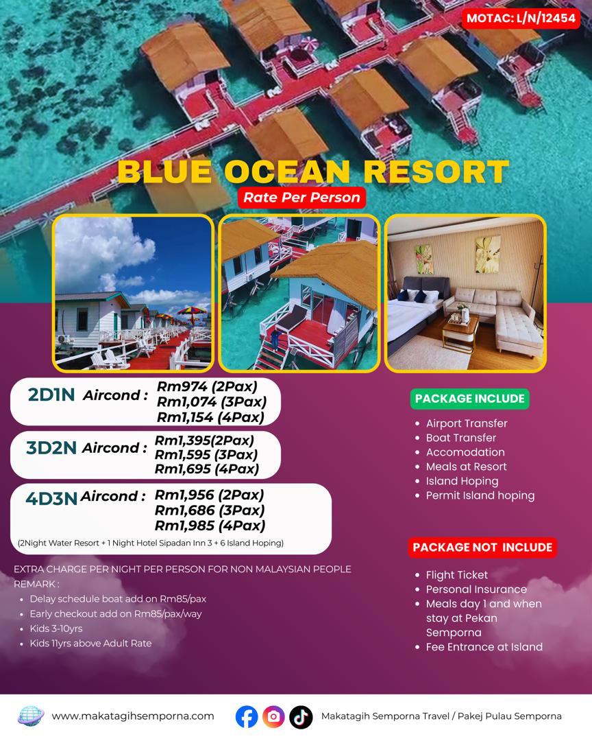 Package premium semporna 2026 blue ocean resort