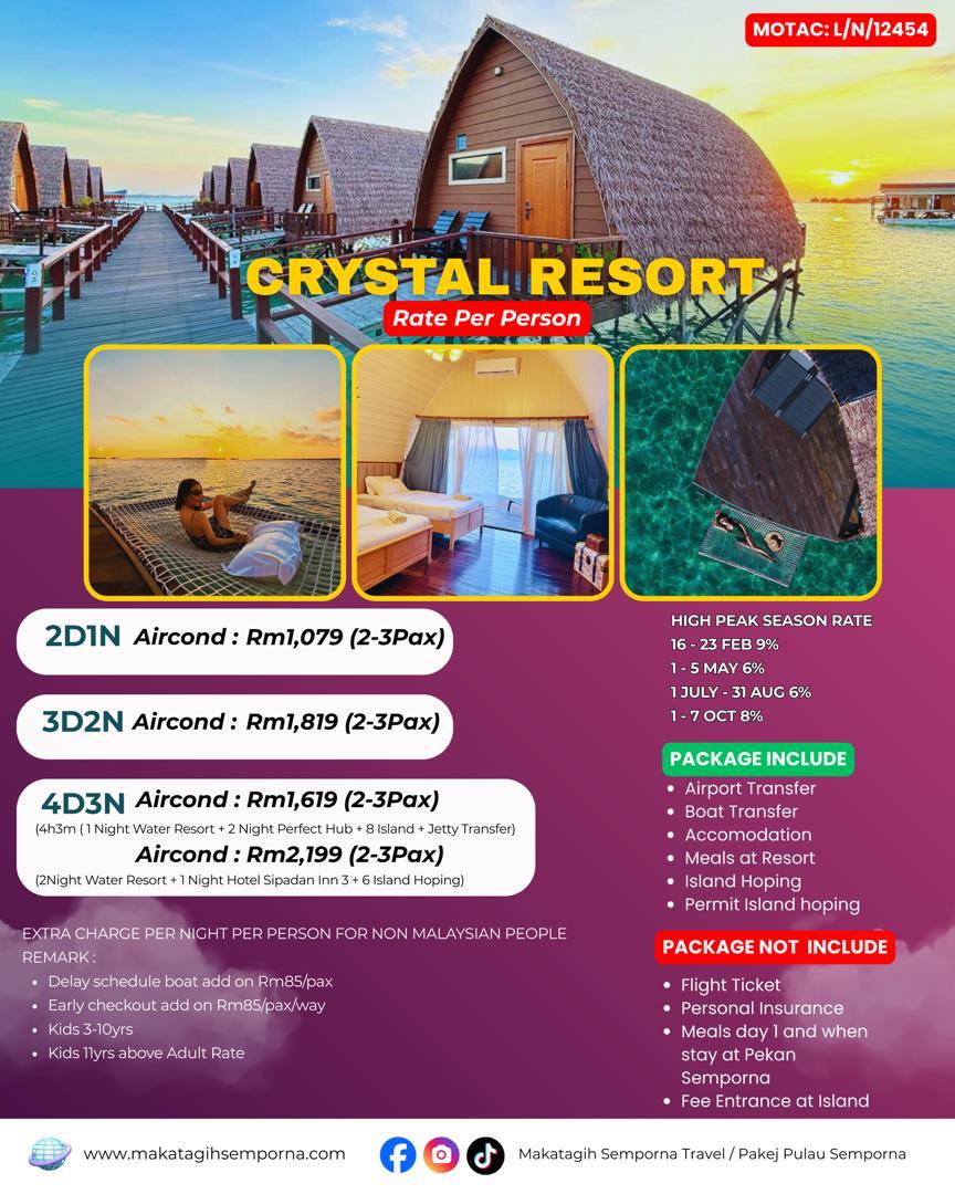 Package premium semporna 2026 crystal resort