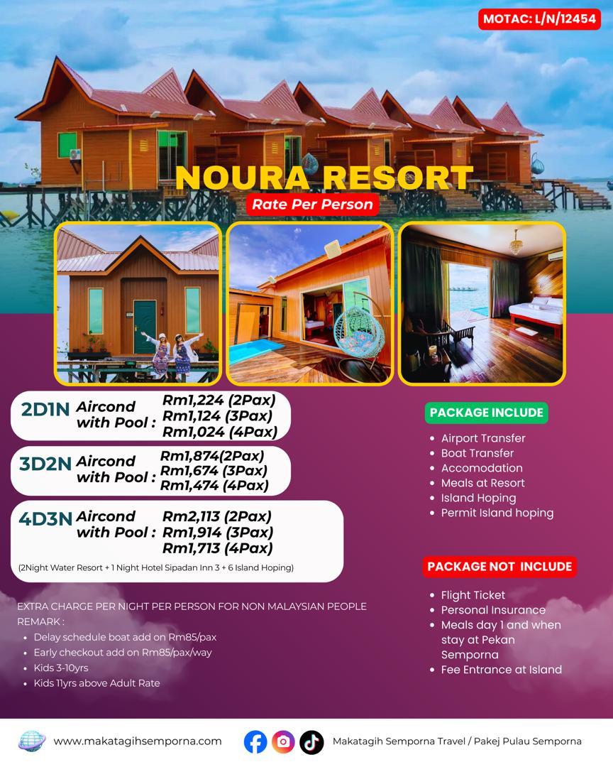 Package premium semporna 2026 noura resort