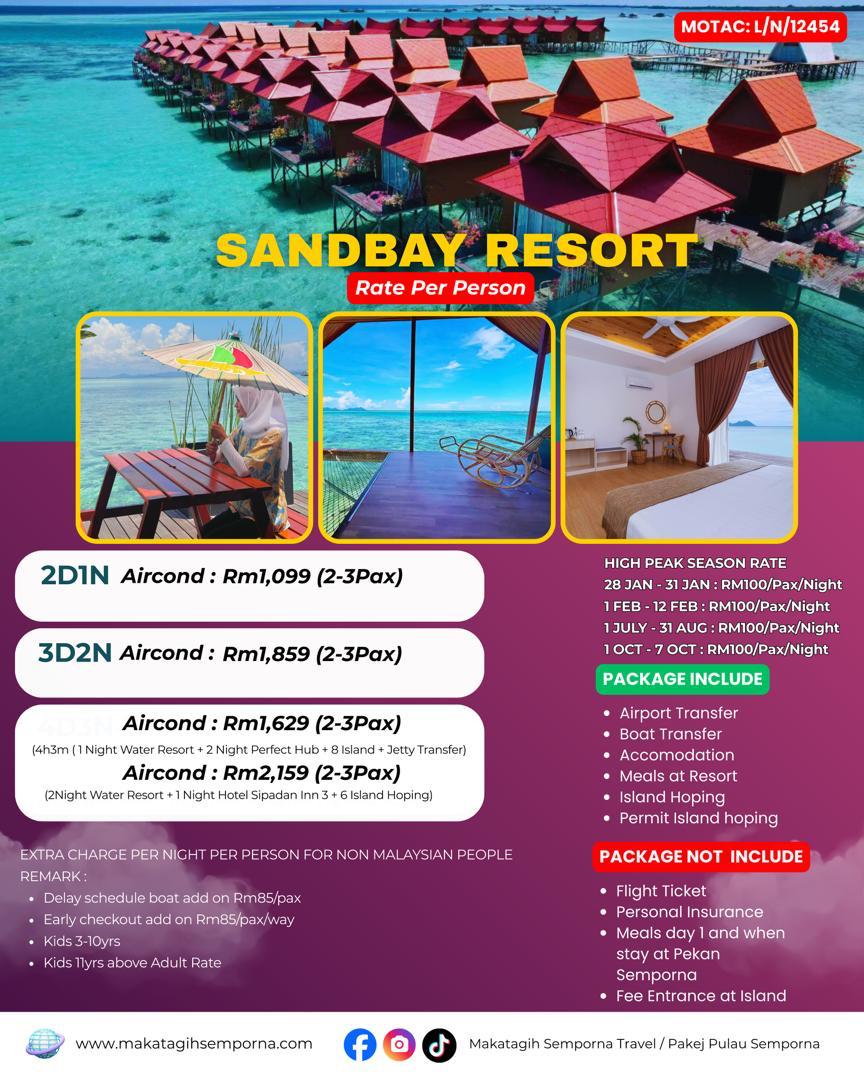 Package premium semporna 2026 sandbay resort