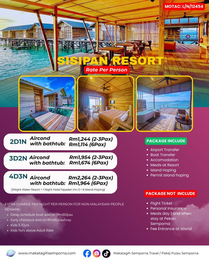 Package premium semporna 2026 sisipan resort