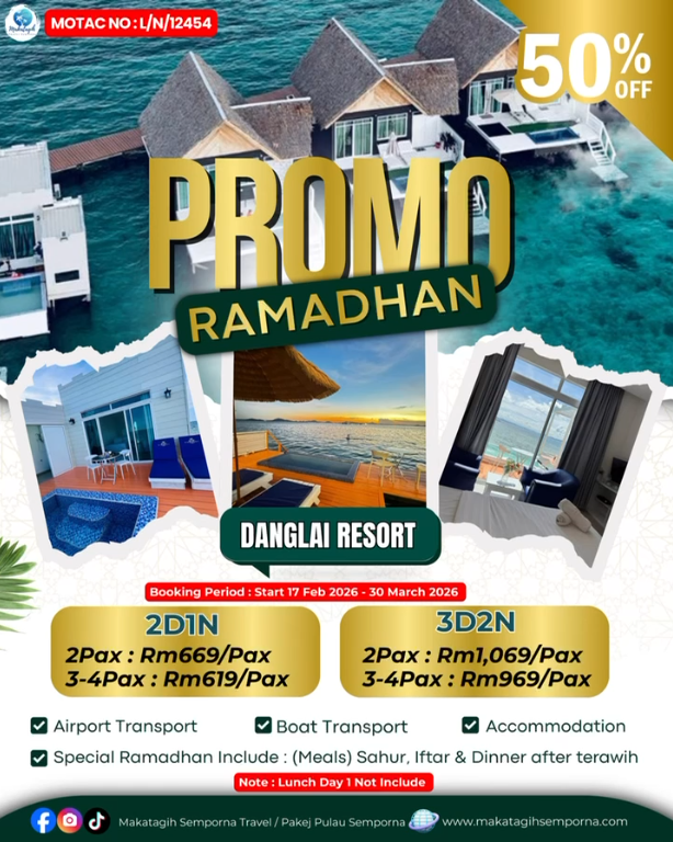 Promo ramadhan semporna 2026 danglai resort